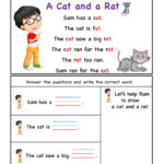 Kindergarten Worksheets At Word Family Reading Comprehension