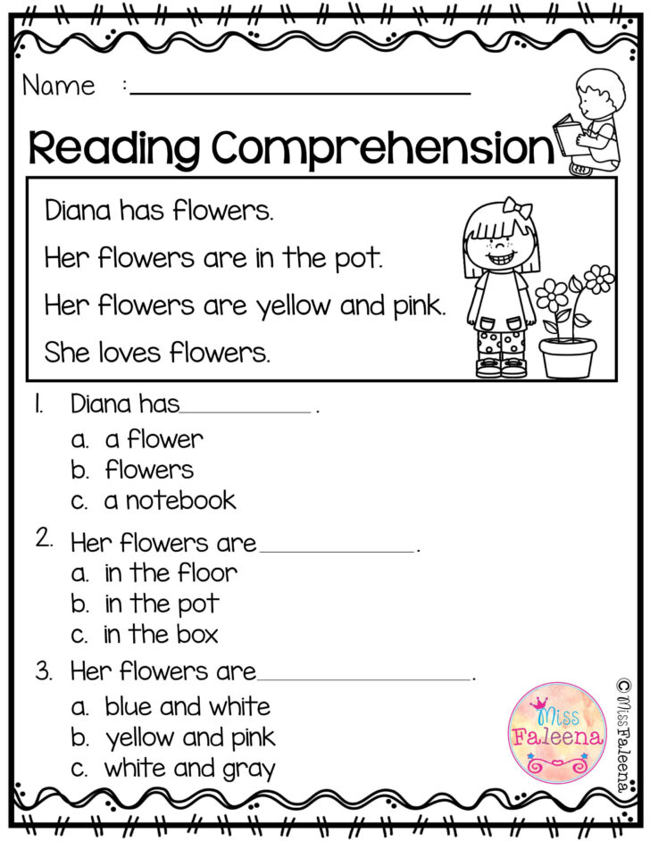 Kindergarten Reading Worksheets Comprehension
