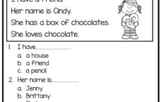 Kindergarten Worksheets Reading Comprehension