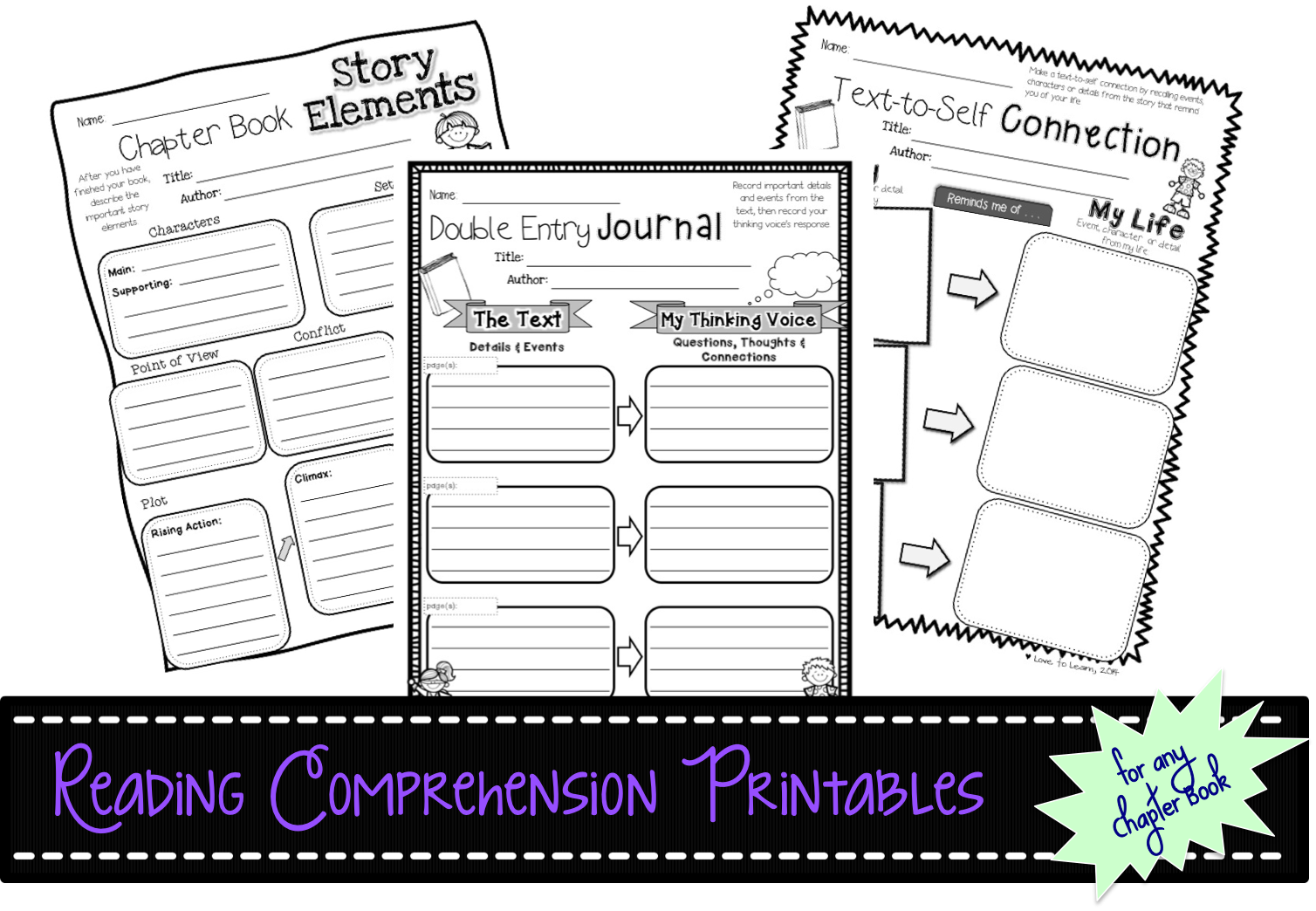 Love To Learn Reading Comprehension Printables For Any Chapter Book