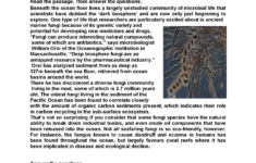 Marine Fungi Eighth Grade Reading Worksheets Reading Comprehension