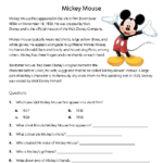Mickey Mouse Reading Comprehension