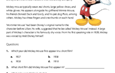 Mickey Mouse Reading Comprehension