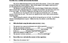 Middle School Reading Comprehension Worksheets Free Worksheets Samples