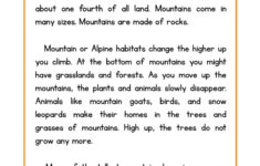 Mountains Life Science Reading Comprehension Worksheet Have Fun Teaching