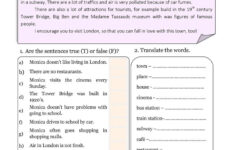 My Town Reading Vocabulary English ESL Worksheets For Distance