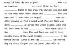 Paul Bunyan Cloze pdf Tall Tales Pinterest Paul Bunyan Pdf And