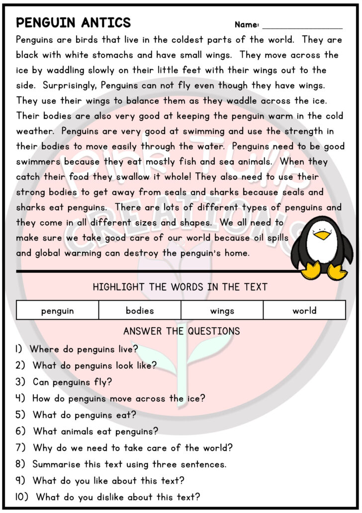 10th Grade Reading Comprehension Worksheets