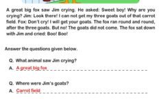 Read Comprehension Jim And His Goats And Answer The Questions Worksheet