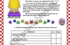 READING COMPREHENSION A BEGINNERS KEY ESL Worksheet By Macomabi