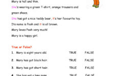 Reading Comprehension Activity For 4 Primary School