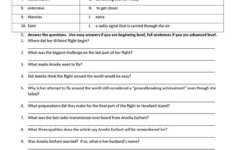 Reading Comprehension Amelia Earhart Worksheet Free ESL Printable