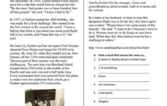 Reading Comprehension Amelia Earhart Worksheet Free ESL Printable