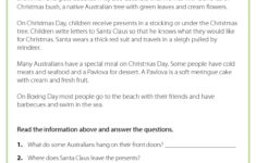 Reading Comprehension Christmas In Australia