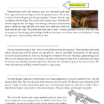 Reading Comprehension Dinosaurs Worksheet