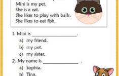 Reading Comprehension Elementary Cat Worksheet