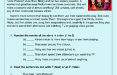 Reading Comprehension Exercise Worksheet