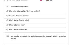 Reading Comprehension For Kids Worksheet Free ESL Printable