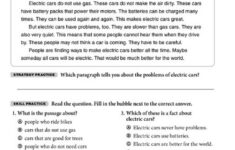 Reading Comprehension Multiple Choice Worksheets Pdf 1st Grade Free