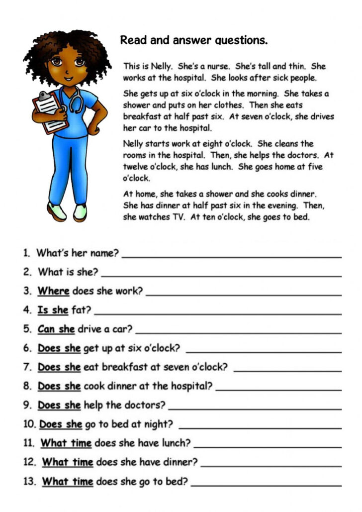 Reading Comprehension Worksheet Grade 2