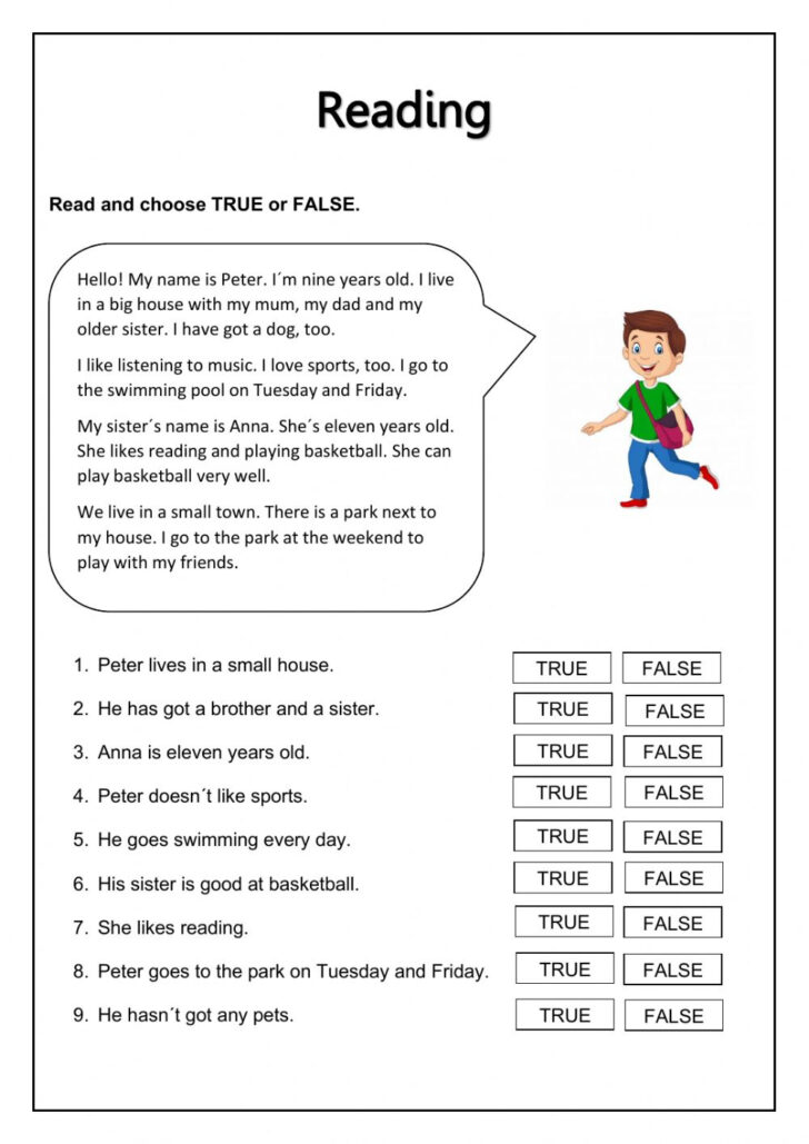 Level 4 Reading Comprehension Worksheets