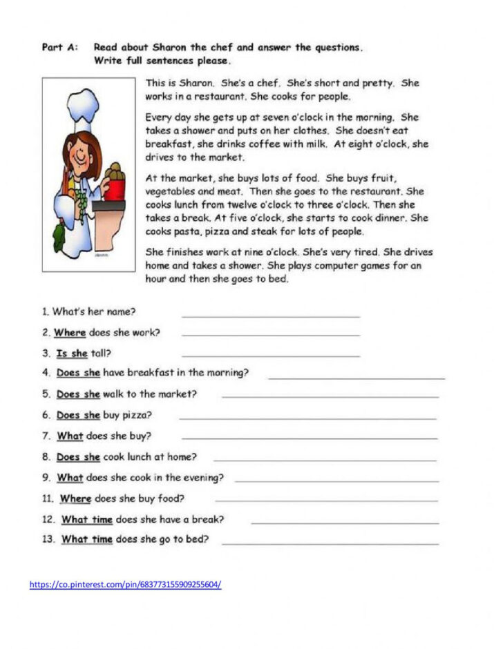 Reading Comprehension Worksheet Grade 4