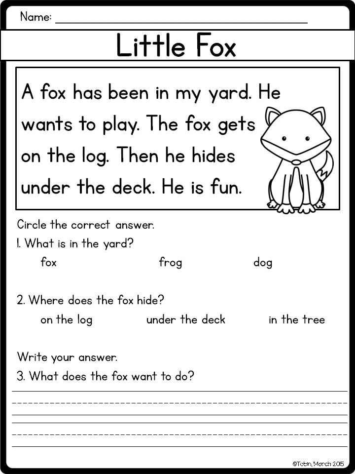 Easy Reading Passages With Questions Reading Comprehension Worksheets