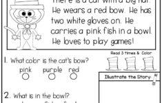 Reading Comprehension Passages March Kindergarten 1st Reading