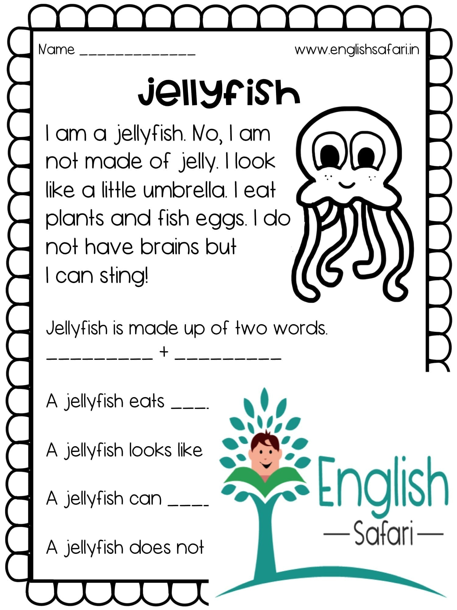 Reading Comprehension Sea Animals Lesson Planned Free And Premium 