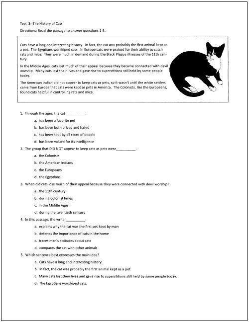 Reading Comprehension Test With Answers Grade 10 Robert Elli s 