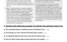 Reading Comprehension Test Worksheet