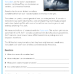 Reading Comprehension Tornadoes Weather Worksheets Weather Lessons
