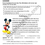 Reading Comprehension Walt Disney ESL Worksheet By Seloshh