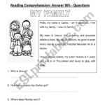 Reading Comprehension WH Questions ESL Worksheet By Kmolinasoliz