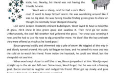 Reading Comprehension Worksheet Bacon And Wool Winter Is Here
