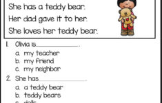 Reading Comprehension Worksheet For Grade1