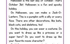 Reading Comprehension Worksheet Halloween