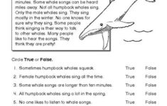Reading Comprehension Worksheet Nonfiction Whales 8th Grade Reading