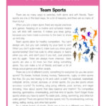 Reading Comprehension Worksheet Team Sports