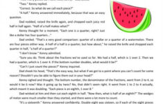 Reading Comprehension Worksheet Watermelon Fractions