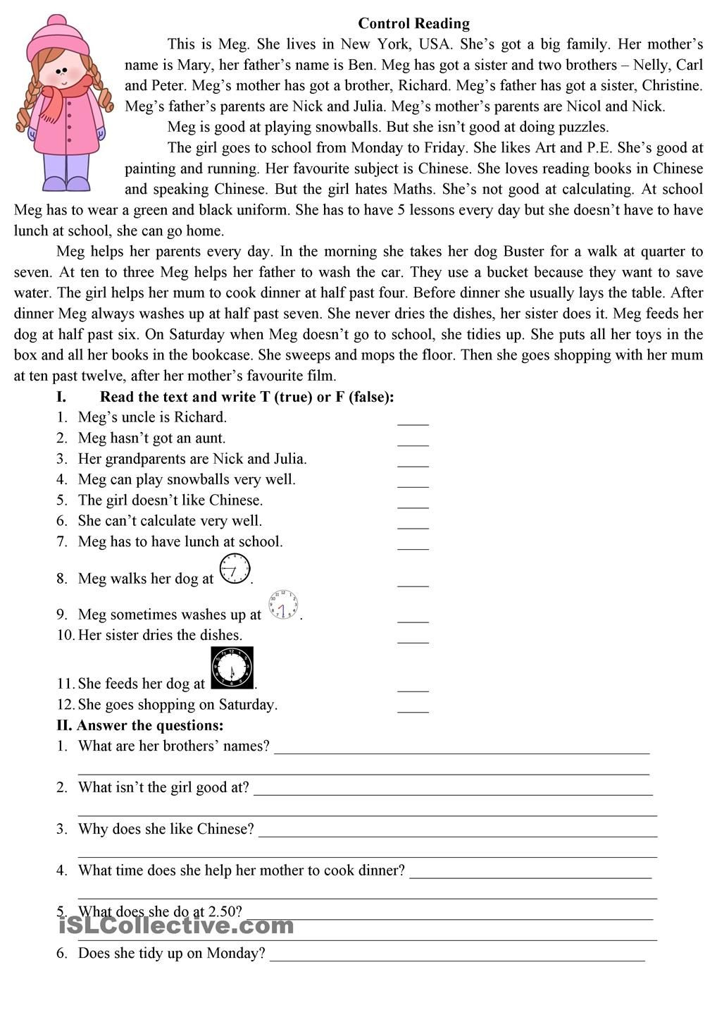 Reading Comprehension Worksheets 12th Grade