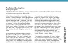 Reading Comprehension Worksheets 6th Grade Multiple Choice 1