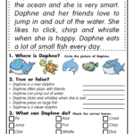 Reading Comprehension Worksheets Daphne The Dolphin