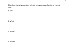 Reading Comprehension Worksheets Five W s Reading Comprehension