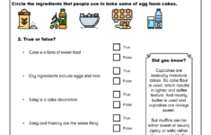 Reading Comprehension Worksheets Food And Cooking