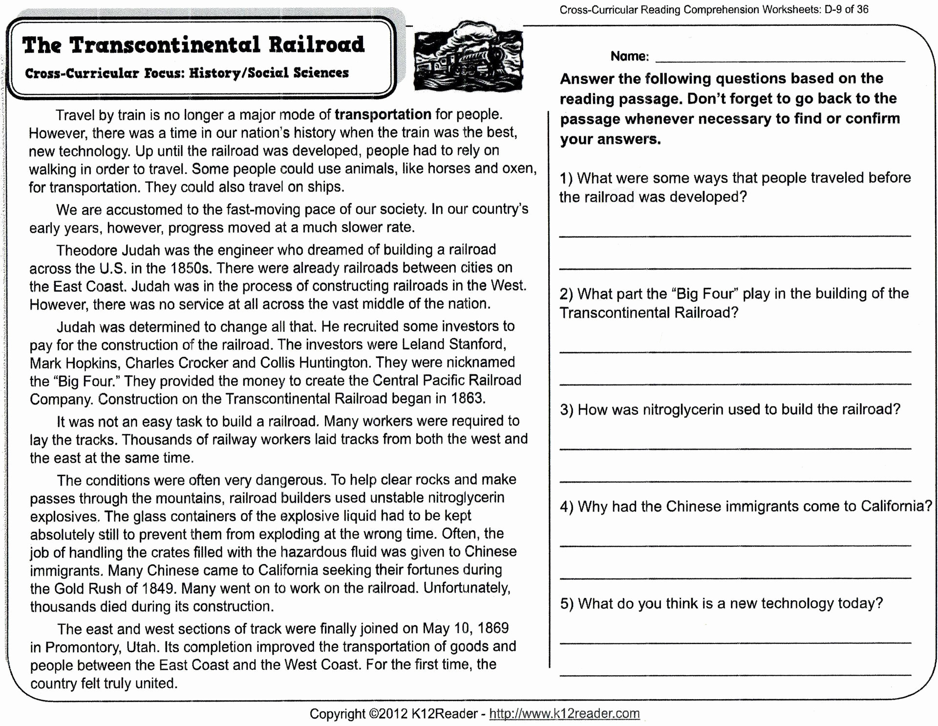 Reading Comprehension Worksheets For 8Th Grade Free Report Db excel