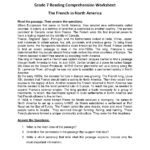 Reading Comprehension Worksheets Grade 7 Printable Worksheets And