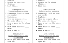 Reading Comprehension Worksheets Reading Comprehension Book Mark