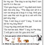 Reading Comprehension Worksheets Short Word Stories