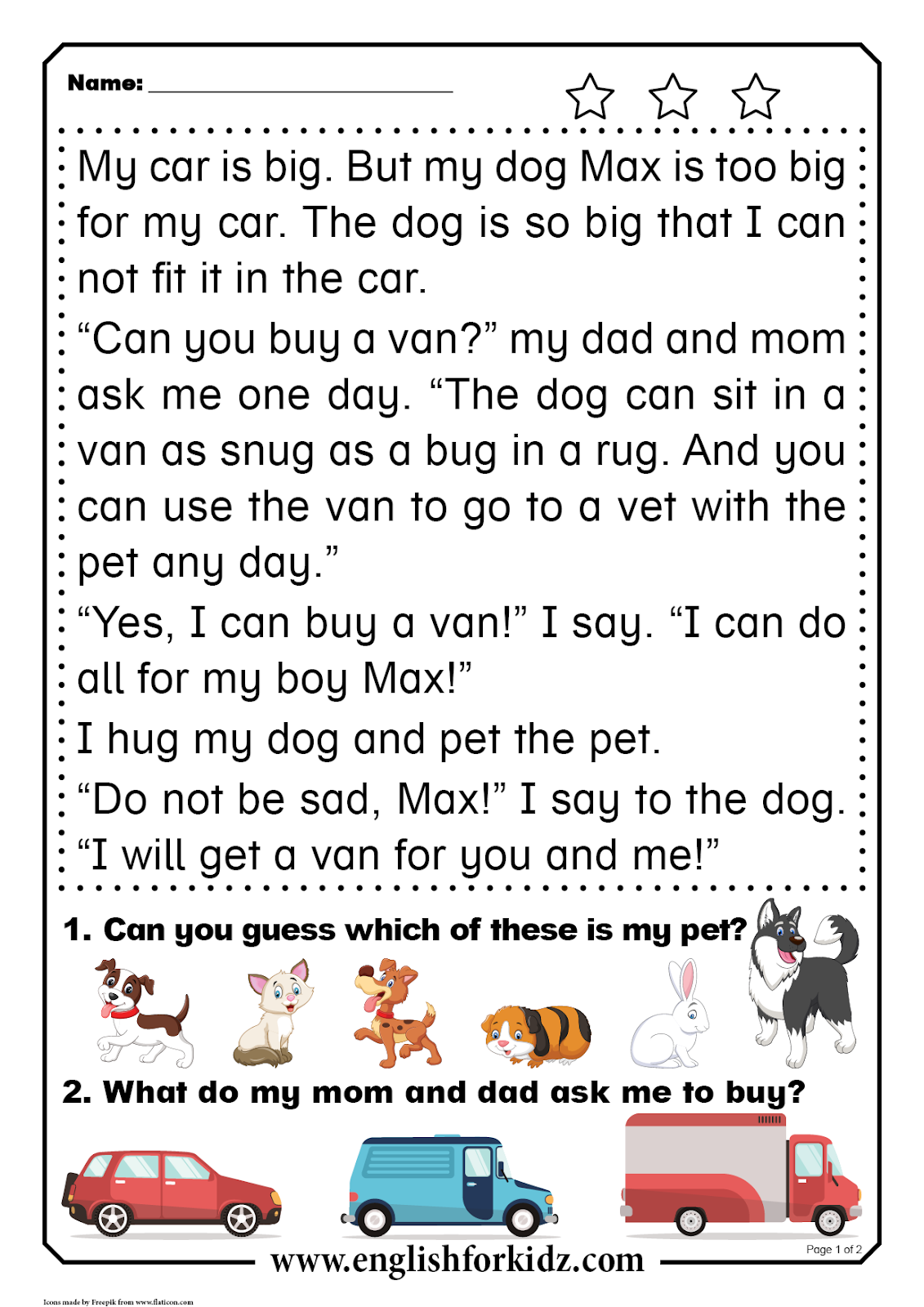 Reading Comprehension Worksheets Short Word Stories